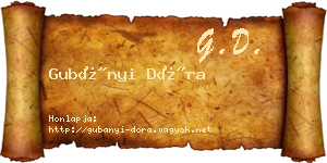 Gubányi Dóra névjegykártya